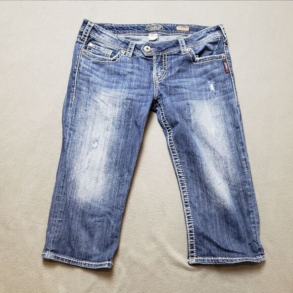 Silver Jeans Tuesday Crop - Women's Blue Jean Cropped Jeans / Shorts / Capri - Picture 2 of 13